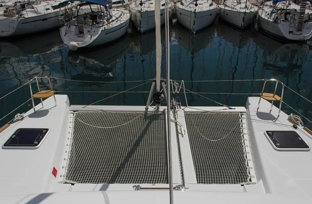 Deck of Anemoni, a Lagoon 40 catamaran at Preveza, Greece