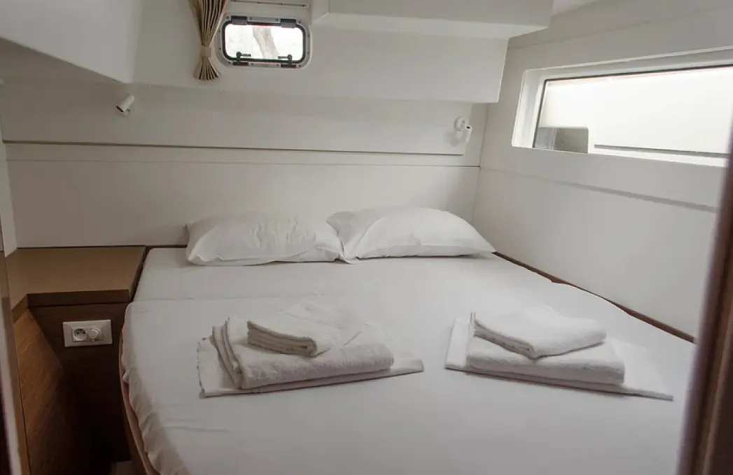 Cabin on Anemoni, a Lagoon 40 catamaran at Preveza, Greece