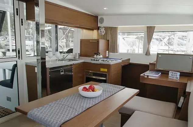 Galley of Anemoni, a Lagoon 40 catamaran at Preveza, Greece