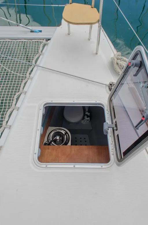 Head on Anemoni, a Lagoon 40 catamaran at Preveza, Greece