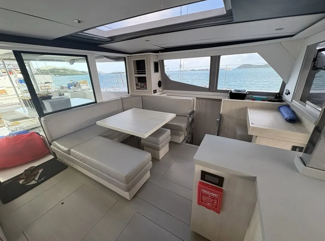 Sealma, a Leopard 45 catamaran at Ribishi, Saint Vincent and the Grenadines