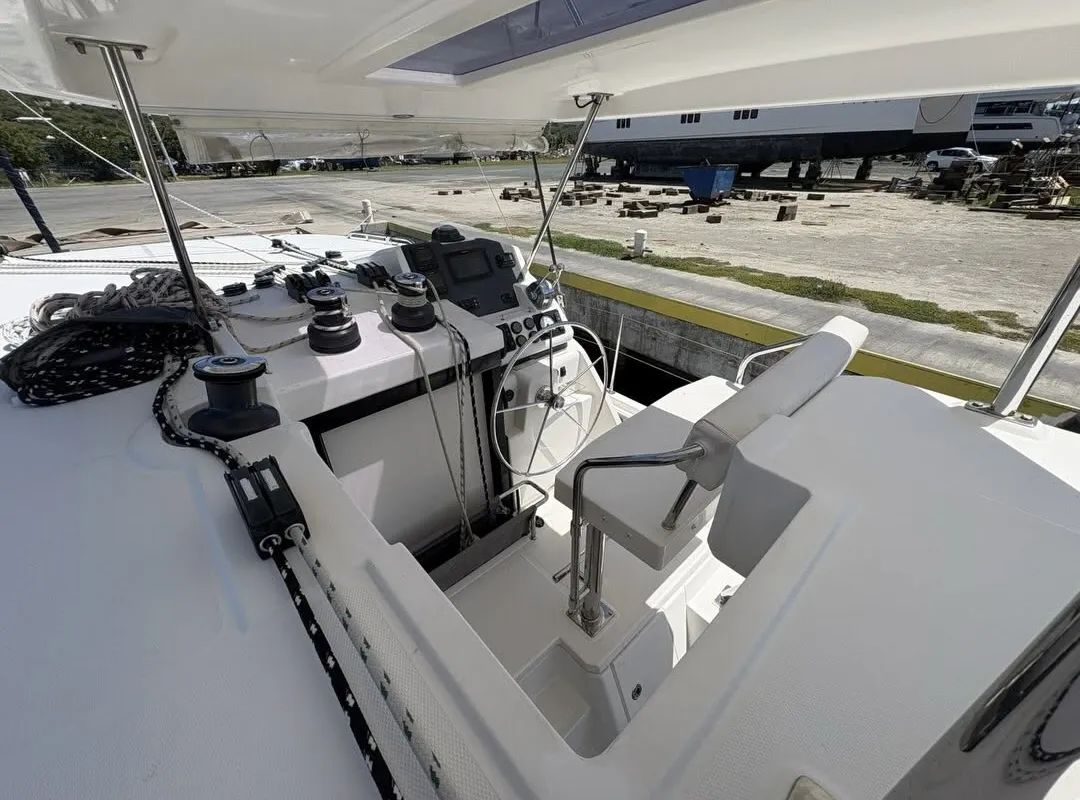 Sealma, a Leopard 45 catamaran at Ribishi, Saint Vincent and the Grenadines