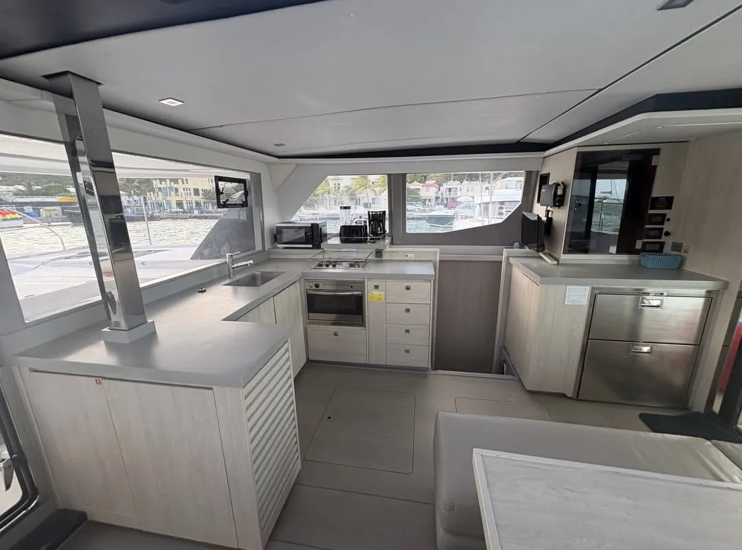 Sealma, a Leopard 45 catamaran at Ribishi, Saint Vincent and the Grenadines