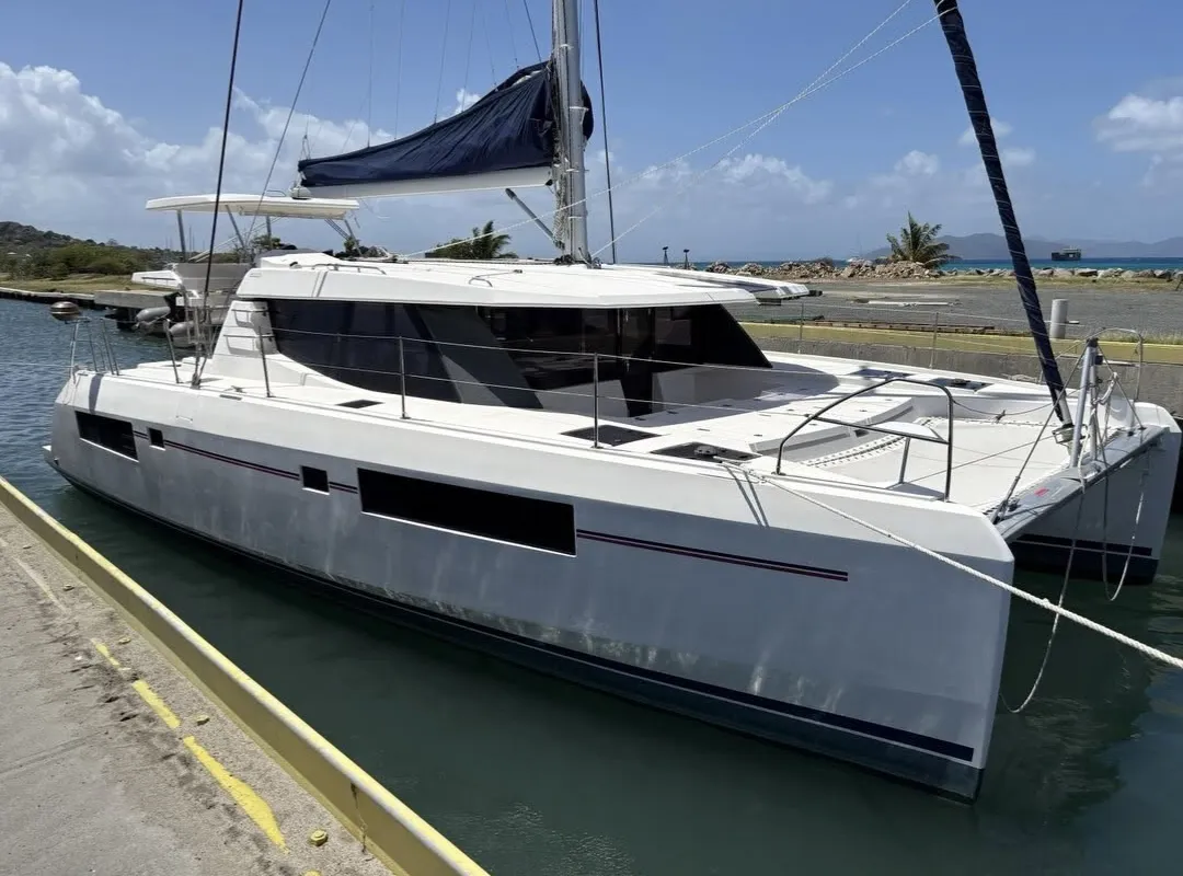 Sealma, a Leopard 45 catamaran at Ribishi, Saint Vincent and the Grenadines