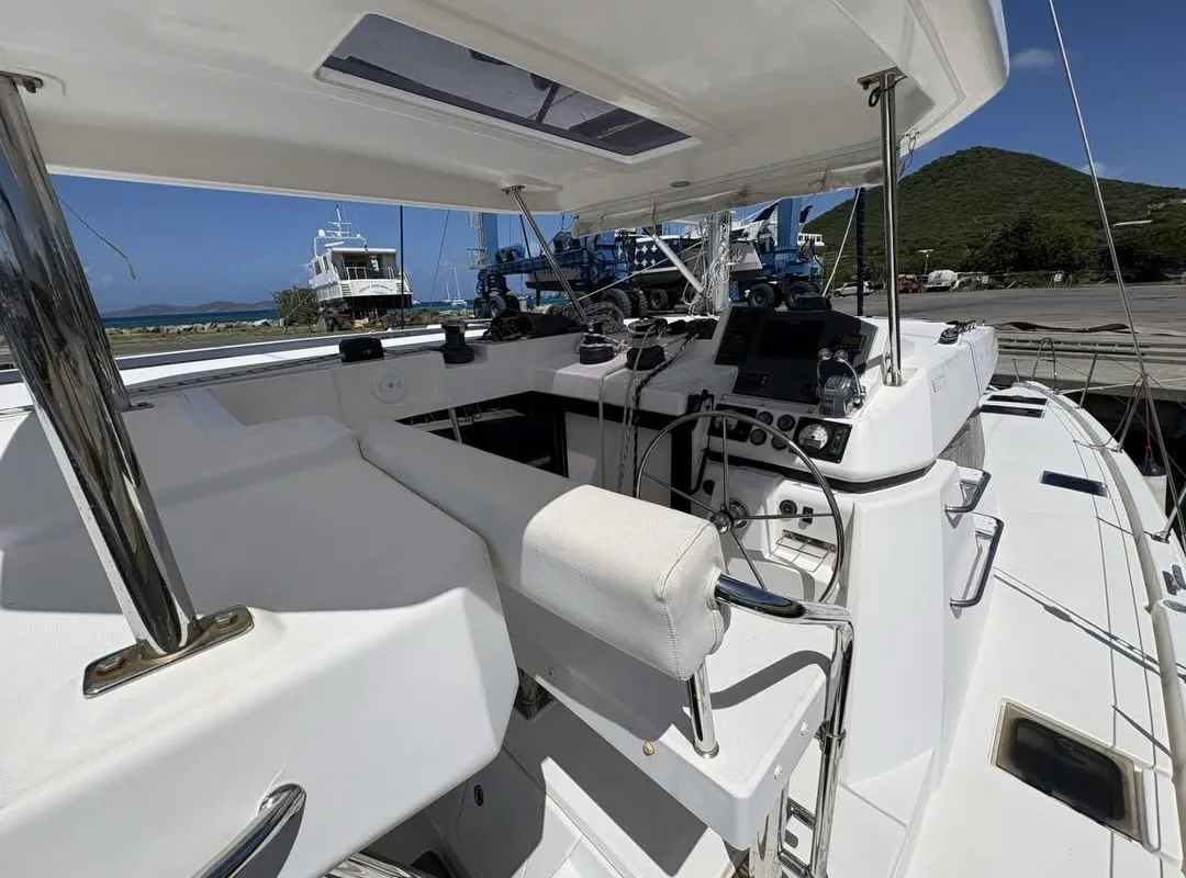 Sealma, a Leopard 45 catamaran at Ribishi, Saint Vincent and the Grenadines