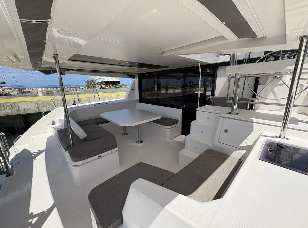 Sealma, a Leopard 45 catamaran at Ribishi, Saint Vincent and the Grenadines