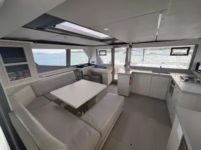 Sealma, a Leopard 45 catamaran at Ribishi, Saint Vincent and the Grenadines