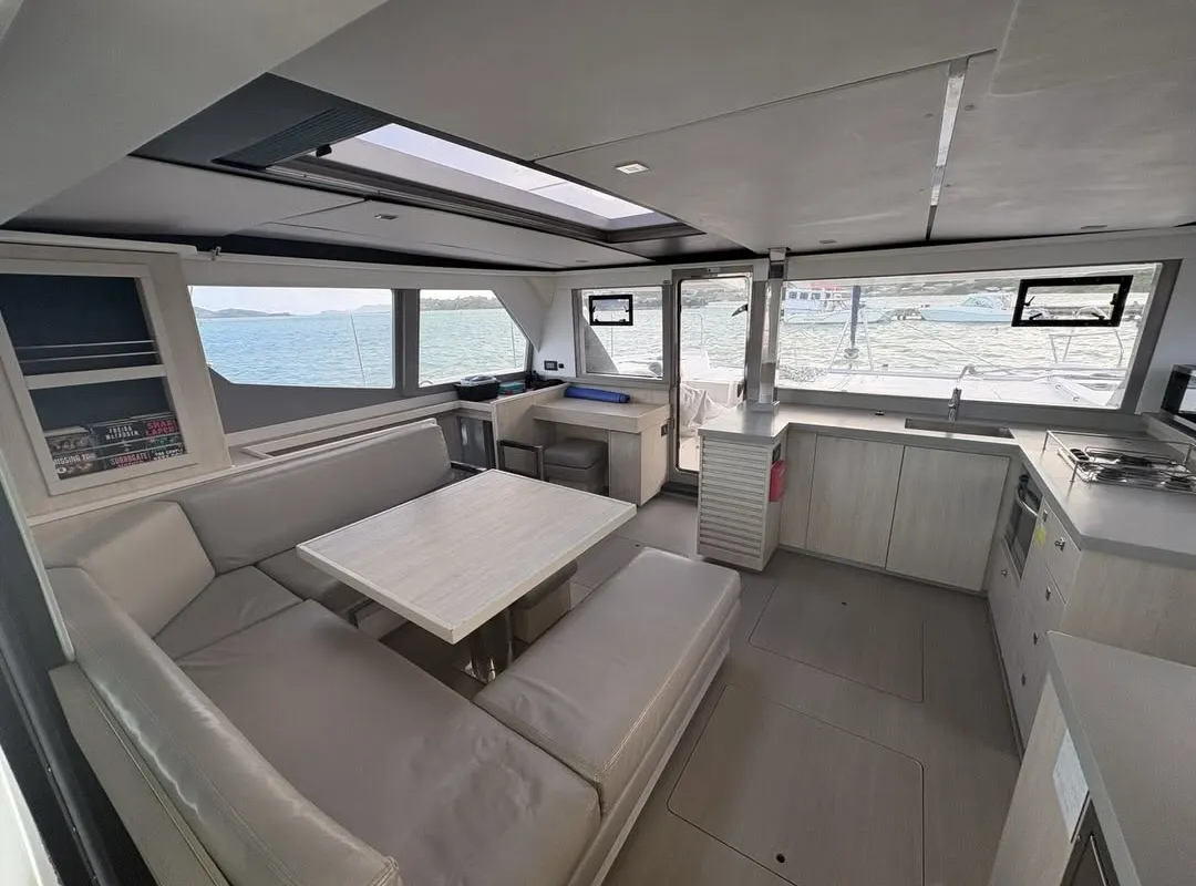 Sealma, a Leopard 45 catamaran at Ribishi, Saint Vincent and the Grenadines