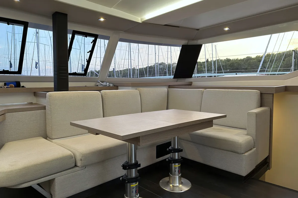Salon of Arisa, a Fountaine Pajot Astrea 42 catamaran at Općina Rogoznica, Croatia