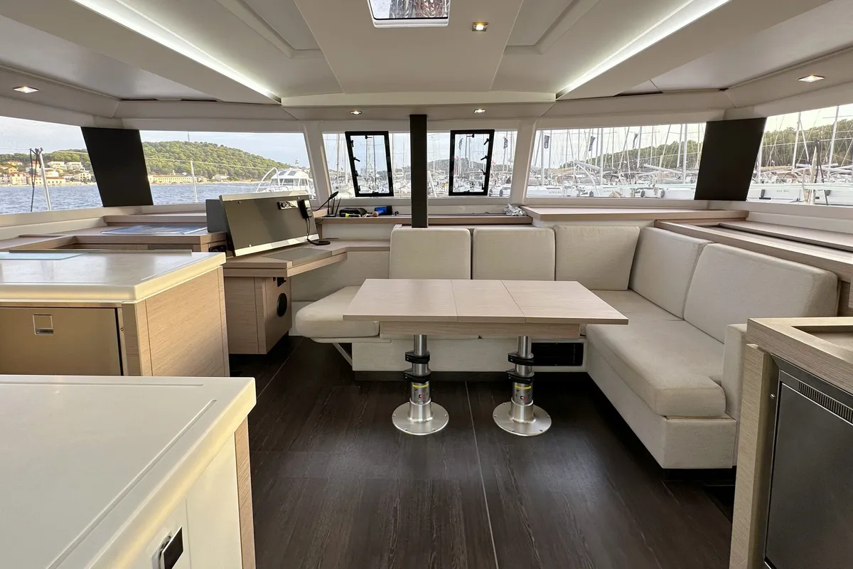 Salon of Arisa, a Fountaine Pajot Astrea 42 catamaran at Općina Rogoznica, Croatia