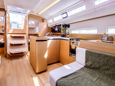 Galley of Star Rene, a Jeanneau Sun Odyssey 410 sailboat at Municipal Unit of Nea Peramos, Greece