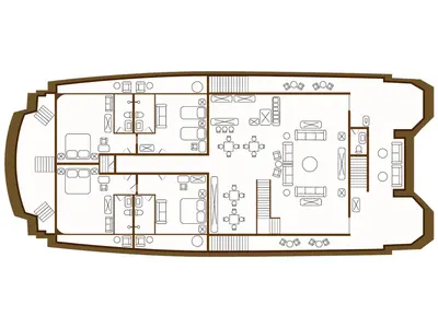 Floor plan of Gulet Power Catamaran, a catamaran at Parroquia Puerto Baquerizo Moreno, Ecuador