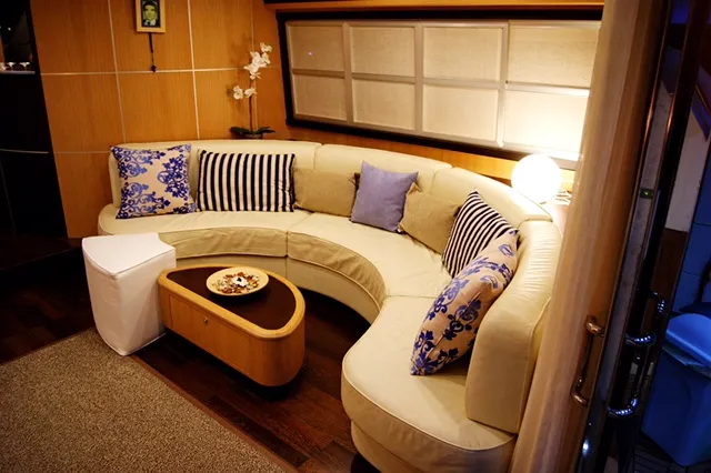 Salon of Noi Quattro, a Abacus 70 motor yacht at Seget Donji, Croatia