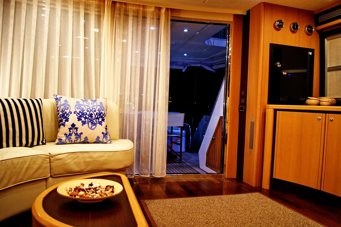 Salon of Noi Quattro, a Abacus 70 motor yacht at Seget Donji, Croatia