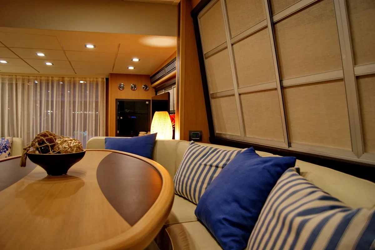 Salon of Noi Quattro, a Abacus 70 motor yacht at Seget Donji, Croatia