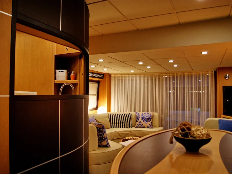 Salon of Noi Quattro, a Abacus 70 motor yacht at Seget Donji, Croatia