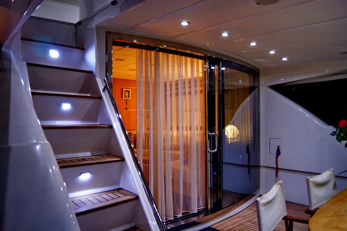 Deck of Noi Quattro, a Abacus 70 motor yacht at Seget Donji, Croatia