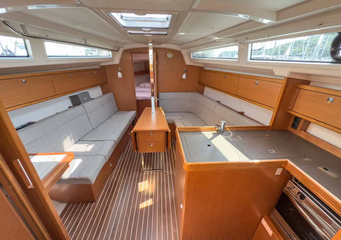 Salon of Hydra, a Bavaria Cruiser 34 sailboat at Grad Pula, Croatia
