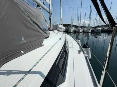 Deck of Hydra, a Bavaria Cruiser 34 sailboat at Grad Pula, Croatia