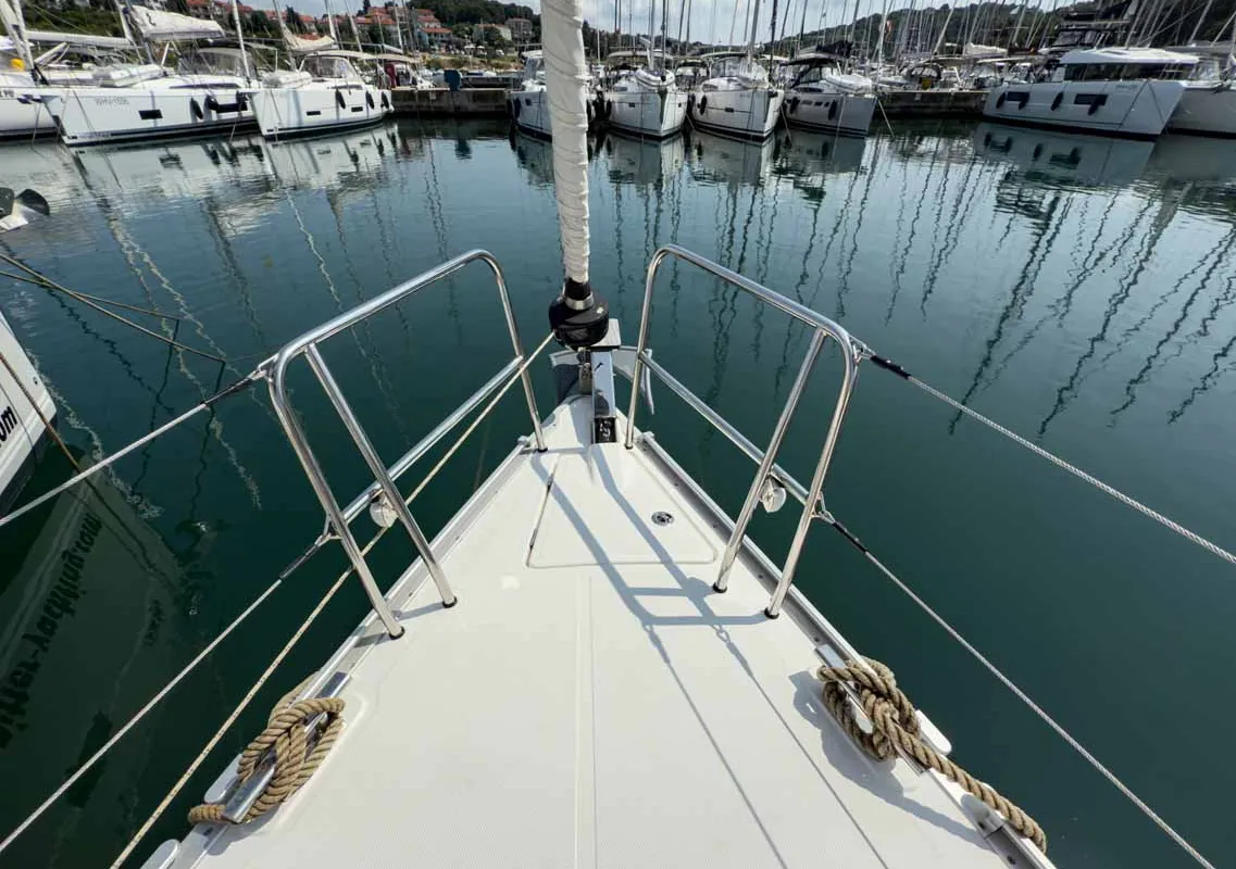 Deck of Hydra, a Bavaria Cruiser 34 sailboat at Grad Pula, Croatia