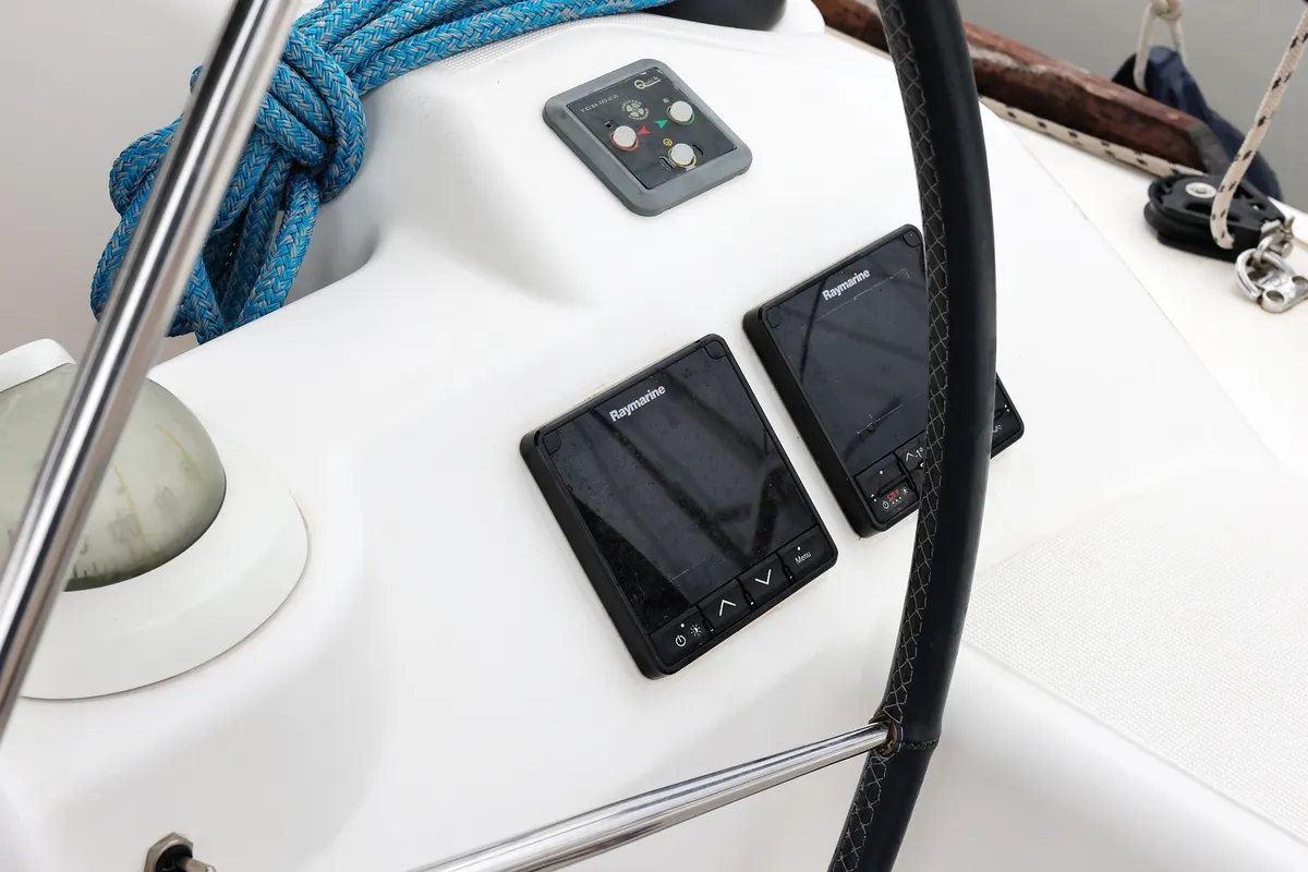 Cockpit of Fun 4 Friends, a Dufour 412 GL sailboat at Primošten, Croatia