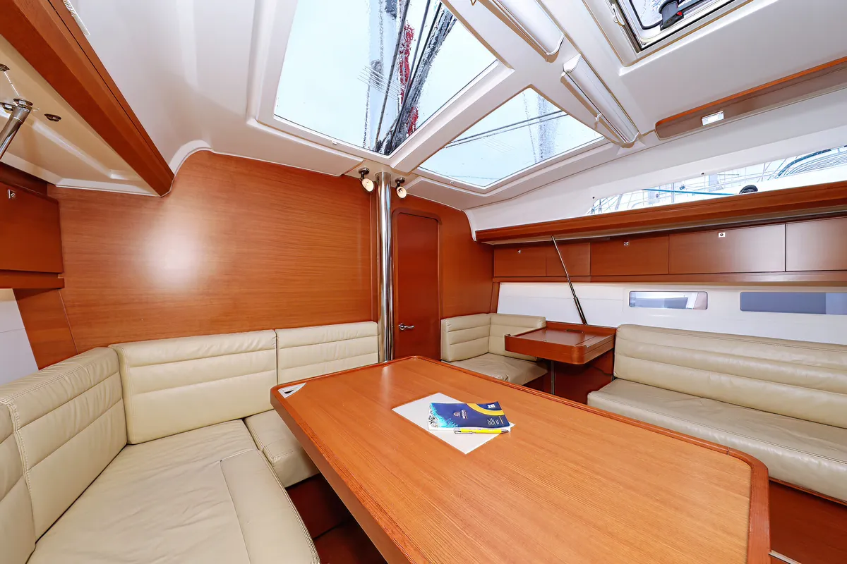 Salon of Fun 4 Friends, a Dufour 412 GL sailboat at Primošten, Croatia