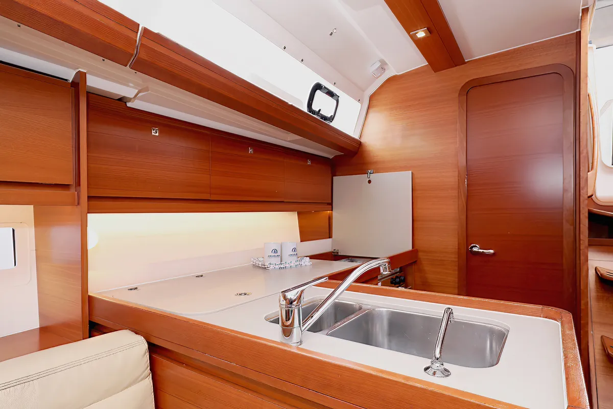 Galley of Fun 4 Friends, a Dufour 412 GL sailboat at Primošten, Croatia