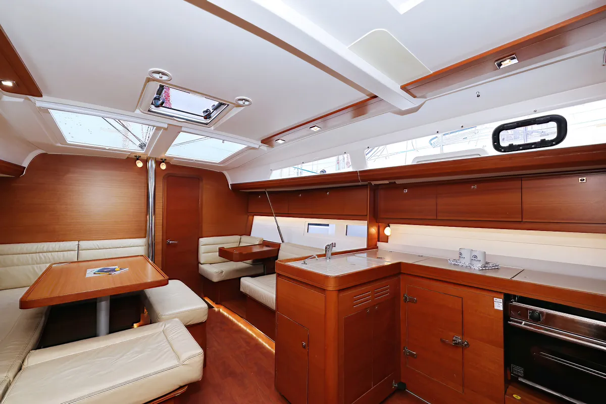 Galley of Fun 4 Friends, a Dufour 412 GL sailboat at Primošten, Croatia