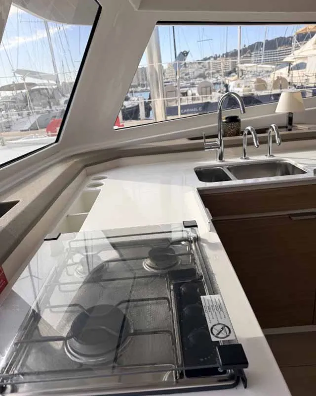 Galley of Reve De Vie, a Bali Catspace catamaran at Palma de Mallorca, Spain