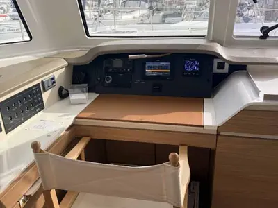Cockpit of Reve De Vie, a Bali Catspace catamaran at Palma de Mallorca, Spain