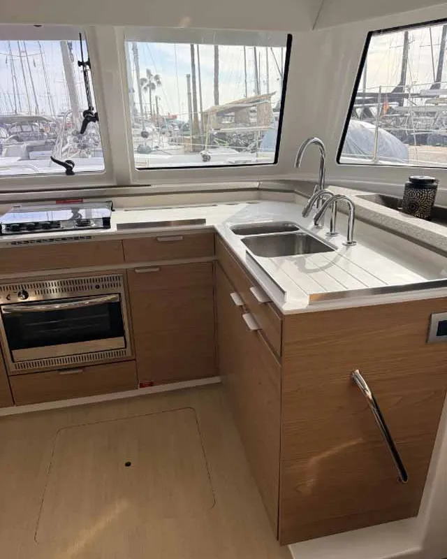 Galley of Reve De Vie, a Bali Catspace catamaran at Palma de Mallorca, Spain