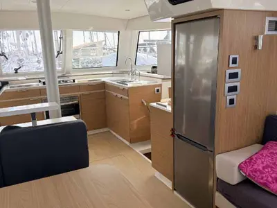 Galley of Reve De Vie, a Bali Catspace catamaran at Palma de Mallorca, Spain