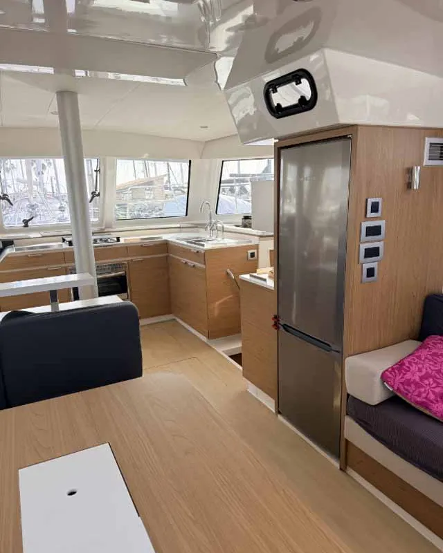 Galley of Reve De Vie, a Bali Catspace catamaran at Palma de Mallorca, Spain