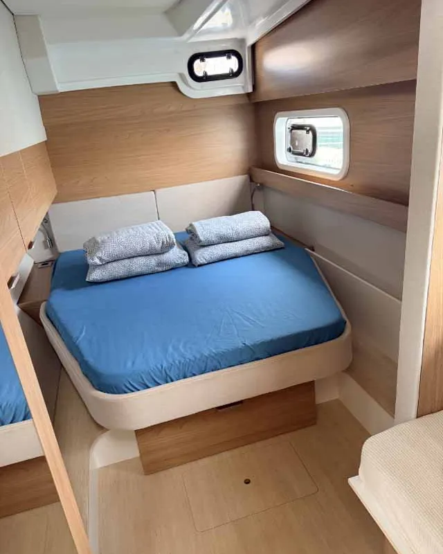 Cabin on Reve De Vie, a Bali Catspace catamaran at Palma de Mallorca, Spain