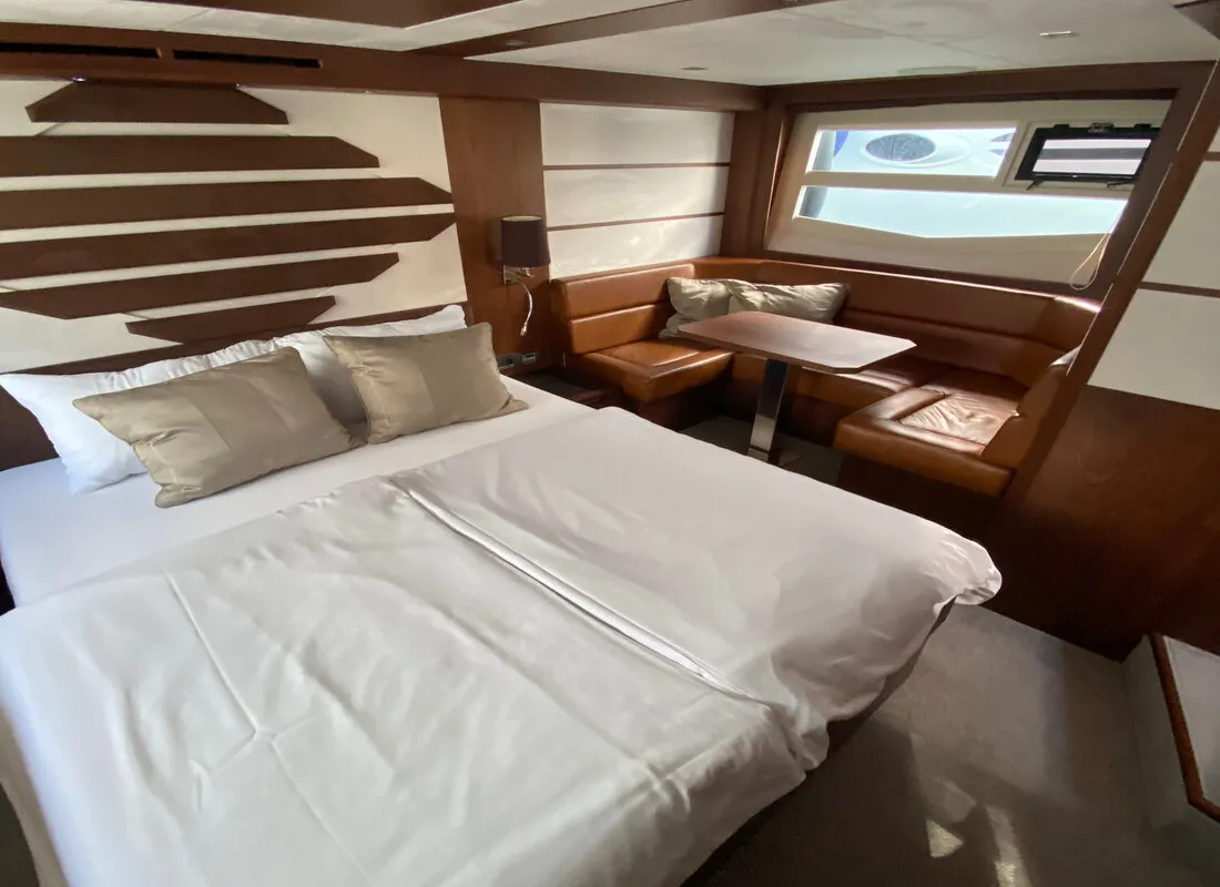 Cabin on Gremix, a Galeon 550 Fly motor yacht at Grad Šibenik, Croatia