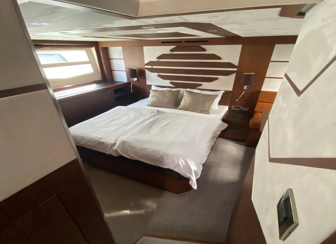Cabin on Gremix, a Galeon 550 Fly motor yacht at Grad Šibenik, Croatia