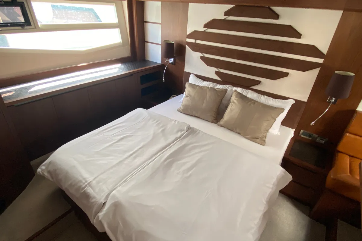 Cabin on Gremix, a Galeon 550 Fly motor yacht at Grad Šibenik, Croatia