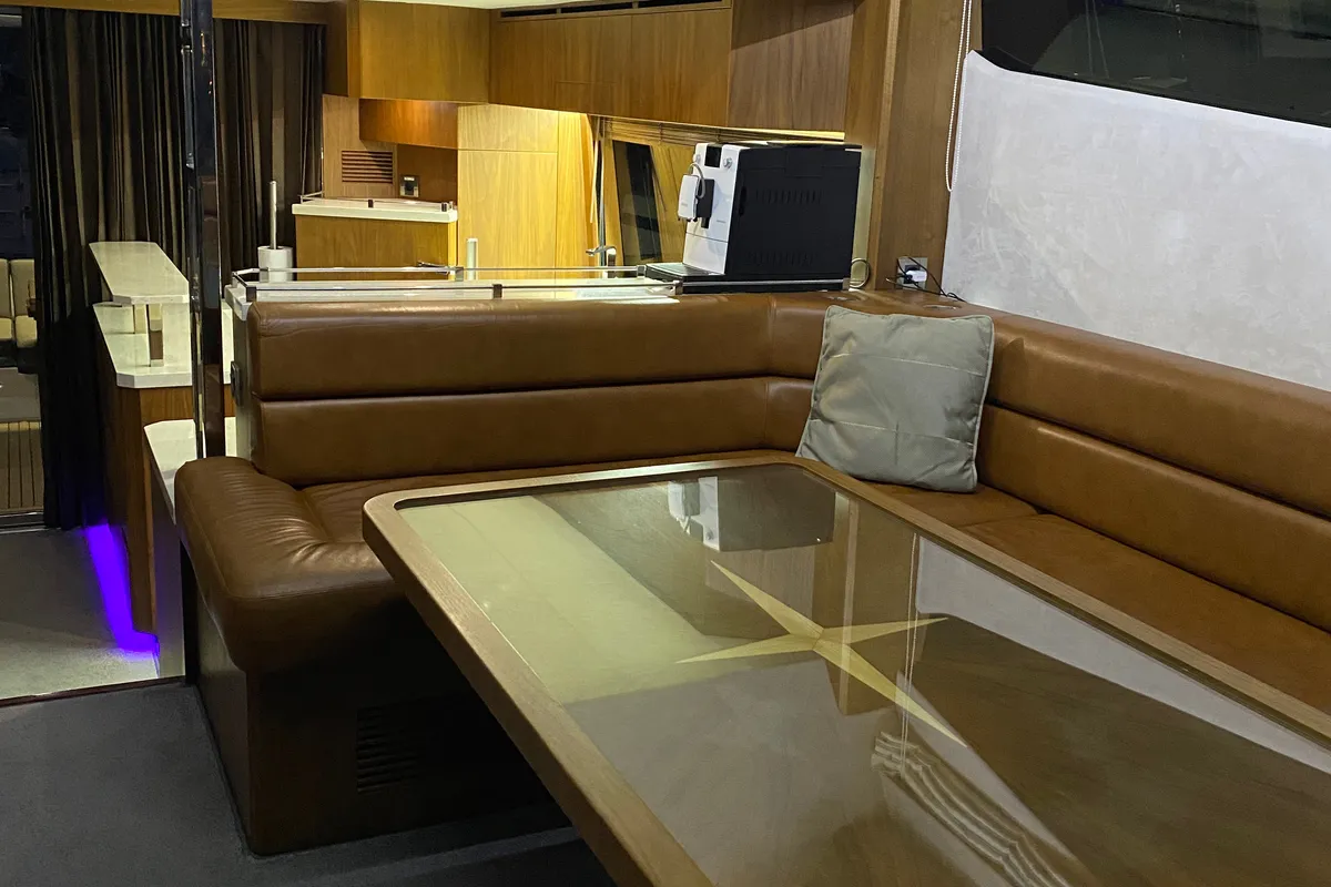 Salon of Gremix, a Galeon 550 Fly motor yacht at Grad Šibenik, Croatia