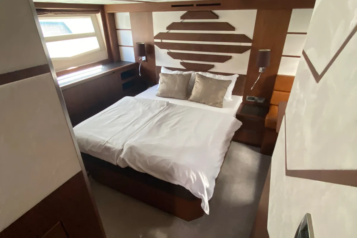 Cabin on Gremix, a Galeon 550 Fly motor yacht at Grad Šibenik, Croatia