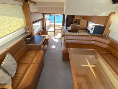 Salon of Gremix, a Galeon 550 Fly motor yacht at Grad Šibenik, Croatia