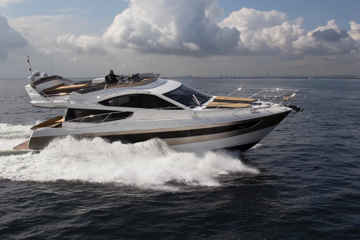 Galley of Gremix, a Galeon 550 Fly motor yacht at Grad Šibenik, Croatia