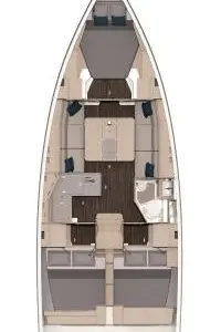 Floor plan of Anima Grande, a Dufour 37 sailboat at Castellammare di Stabia, Italy