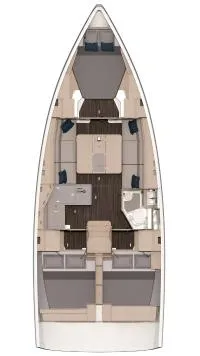 Floor plan of Anima Grande, a Dufour 37 sailboat at Castellammare di Stabia, Italy