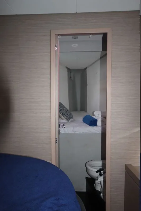 Cabin on La Belle Vie, a Fountaine Pajot Saona 47 catamaran at Charlotte Amalie, United States