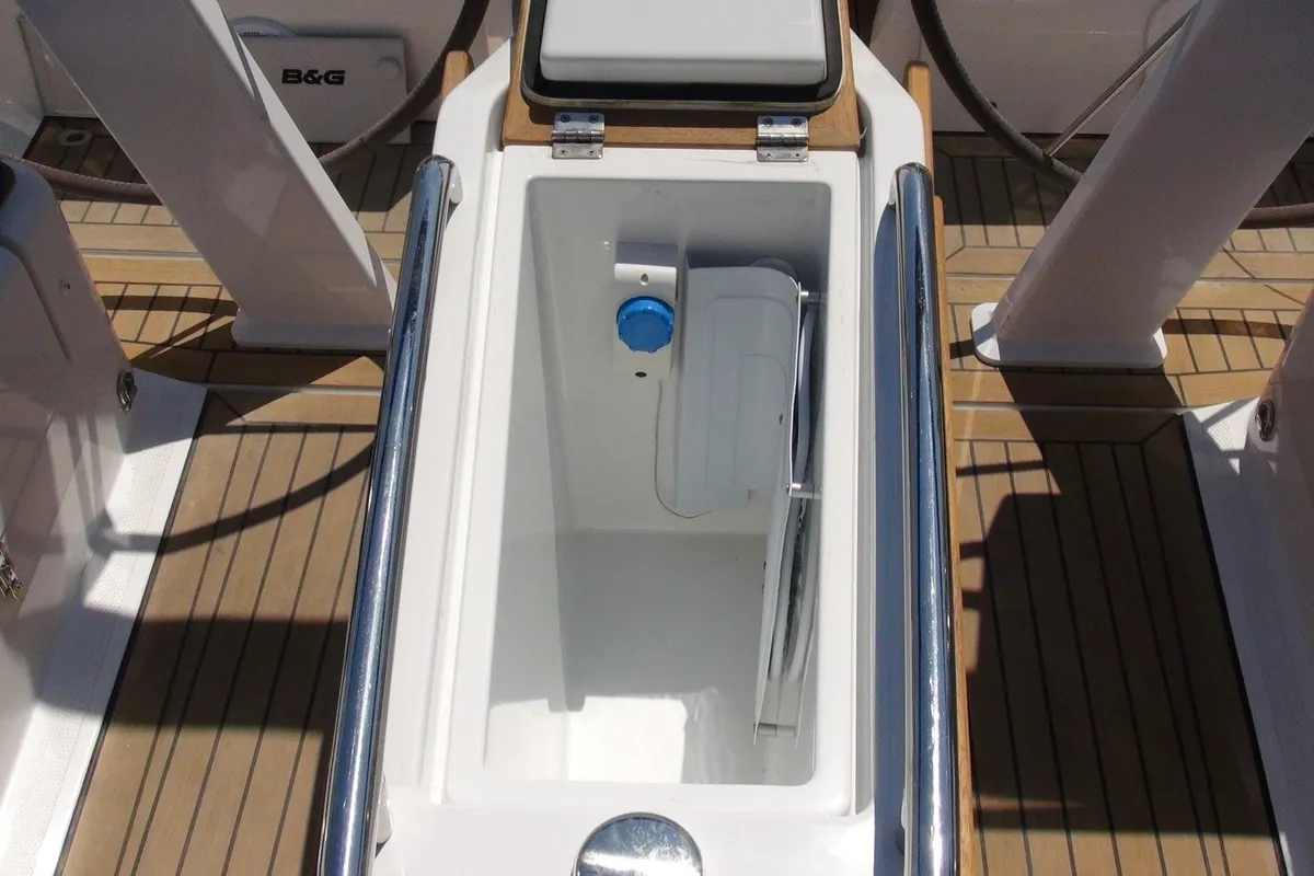 Cockpit of Vitae, a Hanse 455 sailboat at Medulin, Croatia