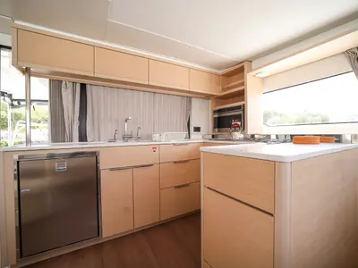 Galley of Sesamo, a Lagoon 46 catamaran at Olbia, Italy