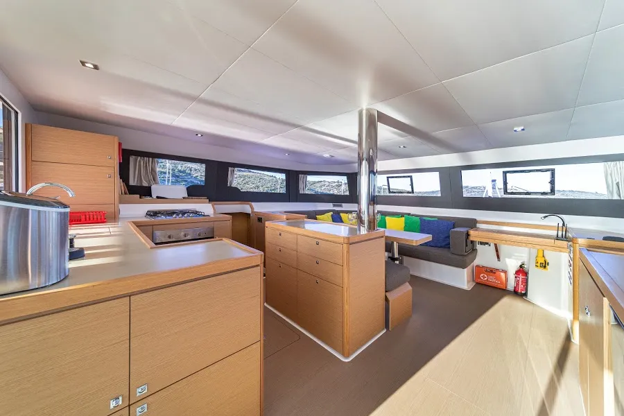 Galley of Mark, a Dufour 48 Catamaran catamaran at Primošten, Croatia