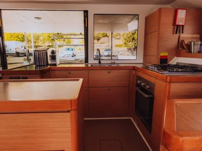 Galley of Mark, a Dufour 48 Catamaran catamaran at Primošten, Croatia