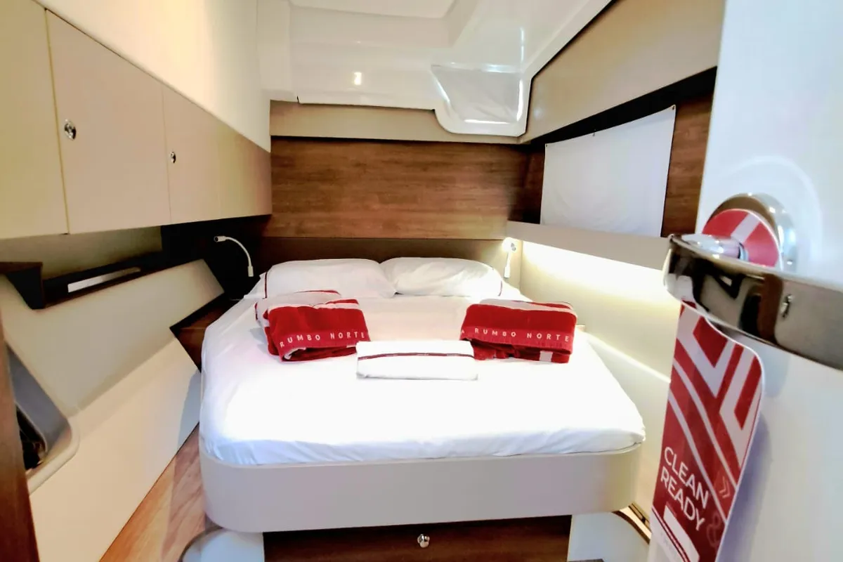 Cabin on TURANDOT, a Bali Catspace catamaran at Sant Antoni de Portmany, Spain