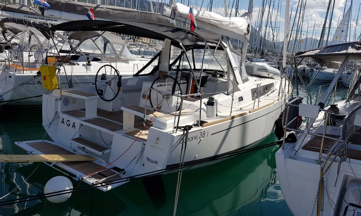 Aga, a Beneteau Oceanis 38.1 sailboat at Grad Biograd na Moru, Croatia